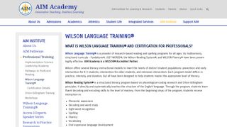 AIM Academy - Accredited Wilson Language Training Partner School