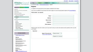 Register | I-Housing tenants services | Wiltshire Council