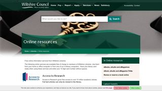 Library online resources - Wiltshire Council