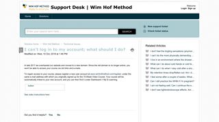 I can't log in to my account; what should I do? - Wim Hof Method