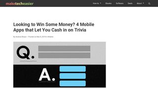 4 Mobile Apps That Let You Cash in on Trivia - Make Tech Easier