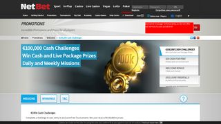 €100,000 Cash Challenges | Poker Promotions | NetBet Poker