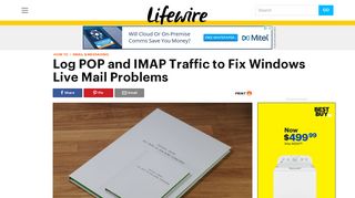 Log POP/IMAP Traffic to Troubleshoot Windows Live Mail - Lifewire