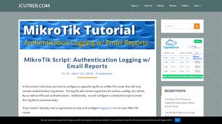 MikroTik Script: Authentication Logging w/ Email Reports - jcutrer.com