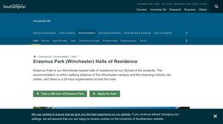 Erasmus Park (Winchester) Halls of Residence | University of ...