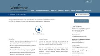 Owner Statement | Windermere Property Management