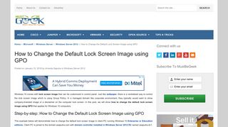 How to Change the Default Lock Screen Image using GPO