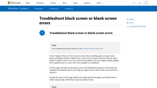 Troubleshoot black screen or blank screen errors - Windows Help