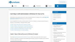 Can't Sign in with Administrator in Windows 10 | How to Fix - iSunshare