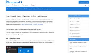 5 Ways to Switch Users in Windows 10 from Login Screen - iSumsoft