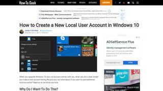 How to Create a New Local User Account in Windows 10