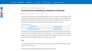 Fix Ctrl Alt Del not Working on Windows 10 (Solved) - MeraBheja