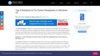 Top 3 Solutions to Fix Cursor Disappears in Windows 10 | Driver ...