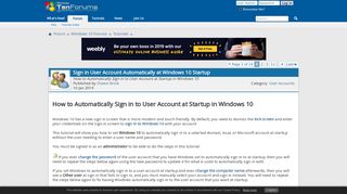 Sign in User Account Automatically at Windows 10 Startup ...