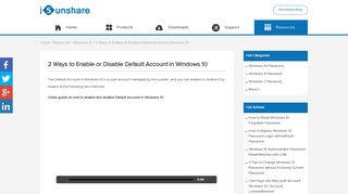 2 Ways to Enable or Disable Default Account in Windows 10 - iSunshare