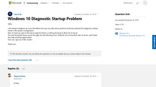 Windows 10 Diagnostic Startup Problem - Microsoft Community