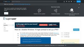 How do I disable Windows 10 login prompt to set up a PIN? - Super ...