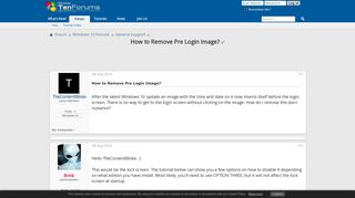 How to Remove Pre Login Image? Solved - Windows 10 Forums