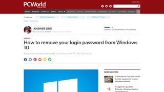 How to remove your login password from Windows 10 | PCWorld