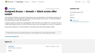 Assigned Access + domain = black screen after restart - Microsoft ...