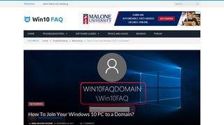 How To Join Your Windows 10 PC to a Domain? - Win10 FAQ
