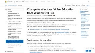 Change to Windows 10 Education from Windows 10 Pro | Microsoft ...