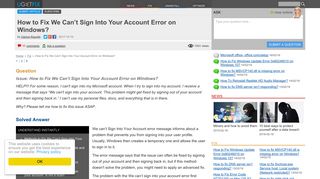 How to Fix We Can't Sign Into Your Account Error on Windows?