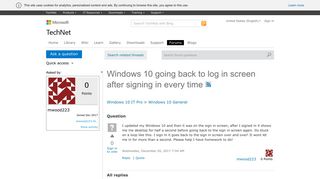Windows 10 going back to log in screen after signing in every time ...