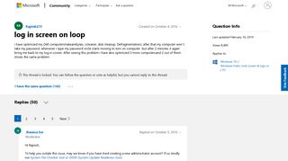log in screen on loop - Microsoft Community