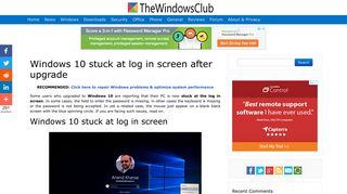 Windows 10 stuck at log in screen after upgrade - The Windows Club