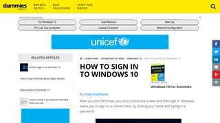 How to Sign In to Windows 10 - dummies