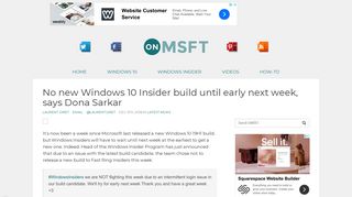 No new Windows 10 Insider build until early next week, says Dona ...