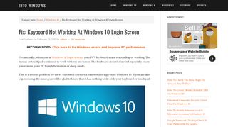 Fix: Keyboard Not Working At Windows 10 Login Screen - Into Windows