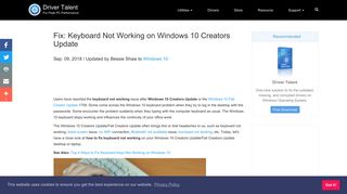 Fix: Keyboard Not Working on Windows 10 Creators Update | Driver ...