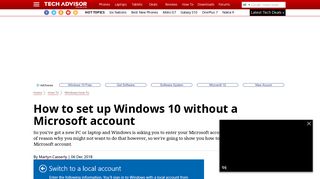 How to set up Windows 10 without a Microsoft account - Tech Advisor