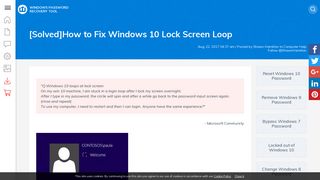 [Solved]How to Fix Windows 10 Lock Screen Loop