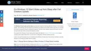 Fix Windows 10 Won't Wake up from Sleep after Fall Creators Update ...