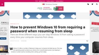 How to prevent Windows 10 from requiring a password when ...