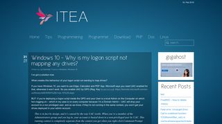 ITEA » Windows 10 – Why is my logon script not mapping any drives?