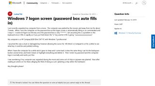 Windows 7 logon screen (password box auto fills in) - Microsoft ...