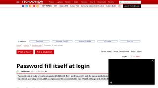Password fill itself at login - Forum Thread - Tech Advisor