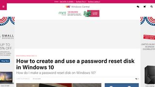 How to create and use a password reset disk in Windows 10 ...