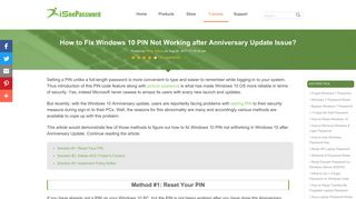 How to Fix Windows 10 PIN Not Working after Anniversary Update ...