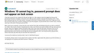 Windows 10 cannot log in, password prompt does not appear on lock ...