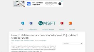How to delete user accounts in Windows 10 (updated October 2018 ...
