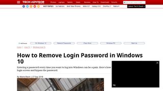 How to Remove Login Password in Windows 10 - Tech Advisor