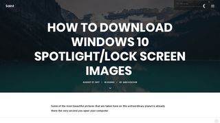 4 Ways to Download Windows 10 Spotlight/Lock Screen Images - Saint