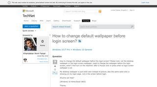 How to change default wallpaper before login screen? - Microsoft