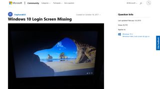 Windows 10 Login Screen Missing - Microsoft Community