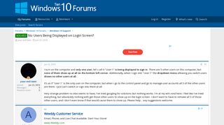 No Users Being Displayed on Login Screen? | Windows 10 Forums